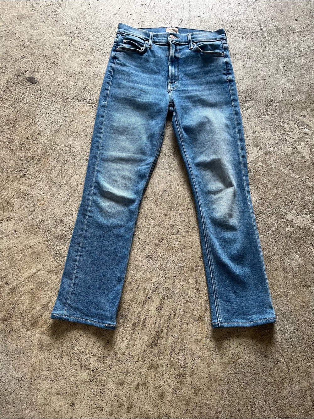MOTHER Denim High-Rise Medium Blue Jeans